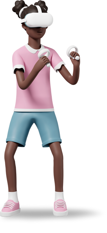 girl child with vr glasses PNG, SVG