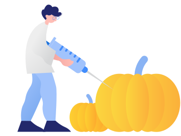 Scientist making a genetically modified pumpkin PNG, SVG