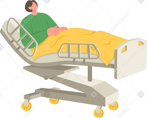 пациент в постели в PNG, SVG