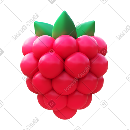 3D 覆盆子 PNG, SVG