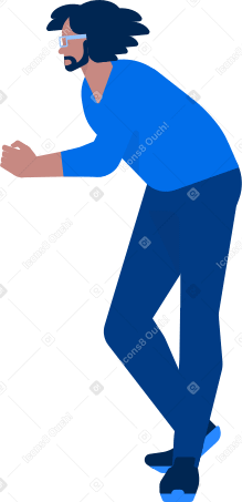 man leaning Illustration in PNG, SVG