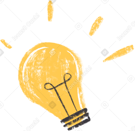 glowing yellow light bulb в PNG, SVG