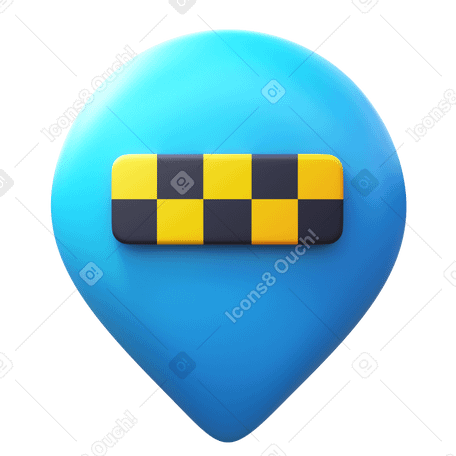 3D taxi location Illustration in PNG, SVG