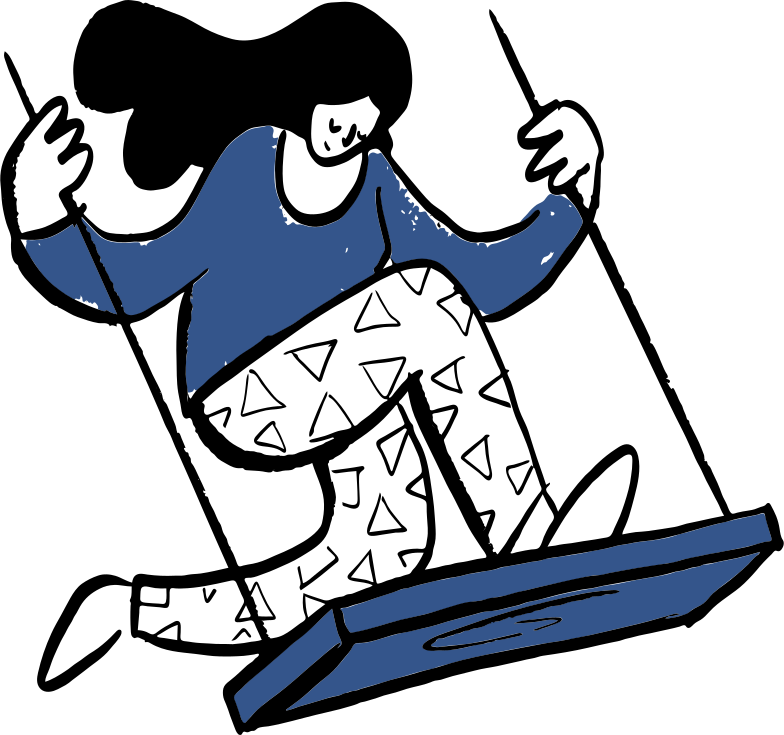 Illustration clipart balançant aux formats PNG, SVG