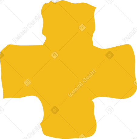 yellow cross shape PNG, SVG