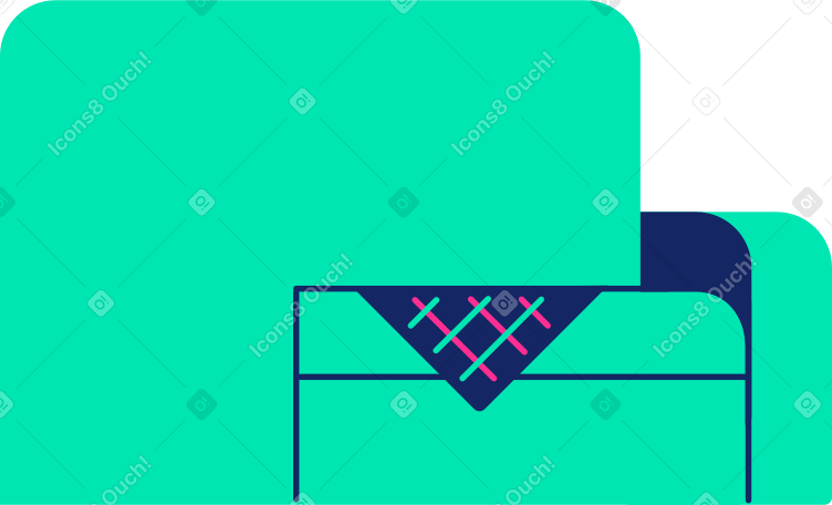sofa with plaid Illustration in PNG, SVG