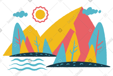 森林和山脉背景 PNG, SVG