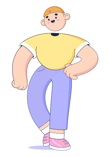 Boy standing animated illustration in GIF, Lottie (JSON), AE