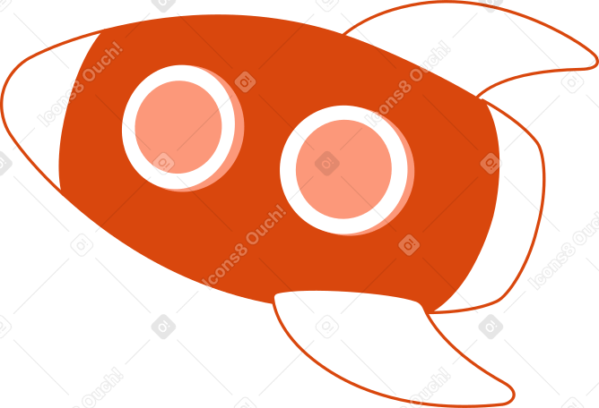 большая оранжевая ракета в PNG, SVG