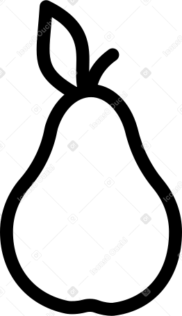 pear with leaf Illustration in PNG, SVG