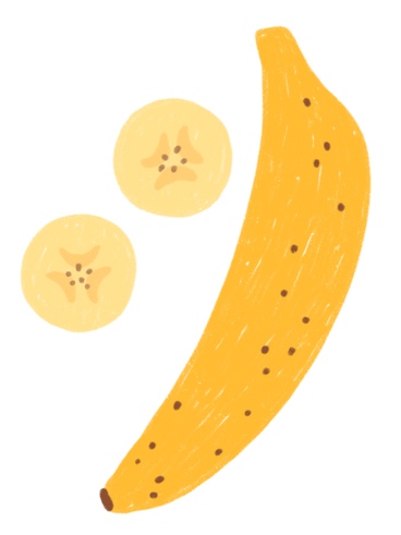 Банановые фрукты и кусочки банана в PNG, SVG