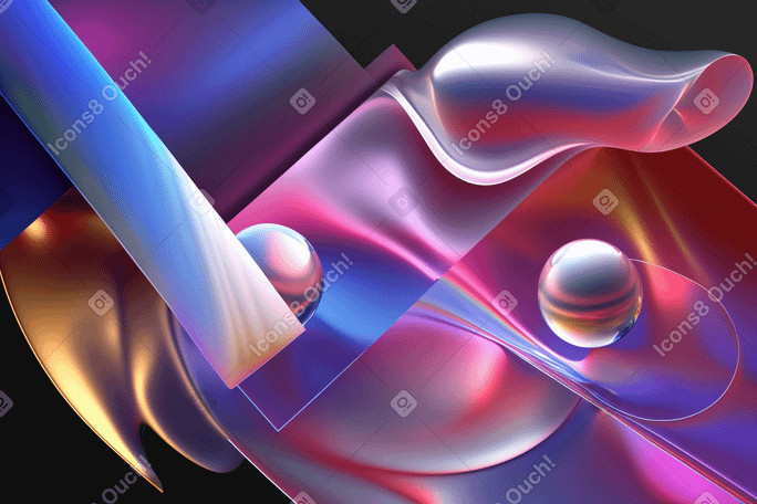 Colorful liquid metallic background Illustration in PNG, SVG