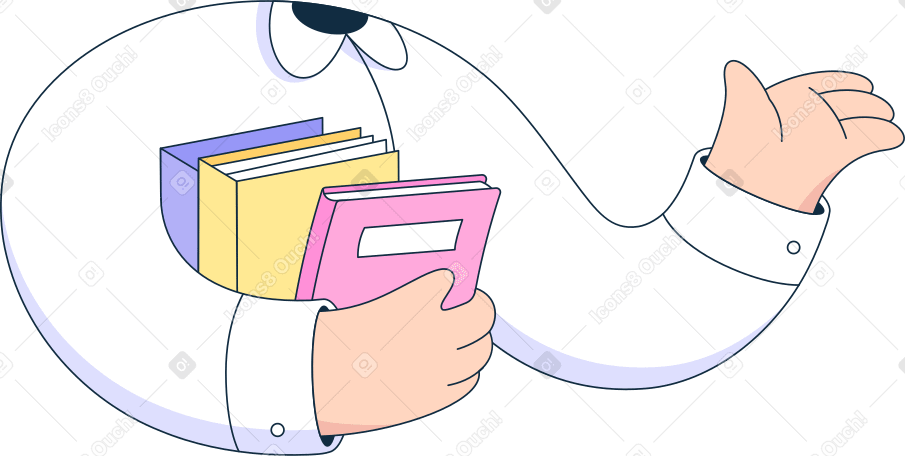 body in shirt with books Illustration in PNG, SVG