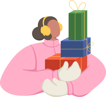 woman with gifts PNG, SVG