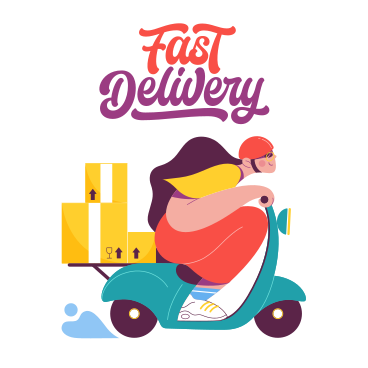 Schriftzug fast delivery mit liefermädchen PNG, SVG