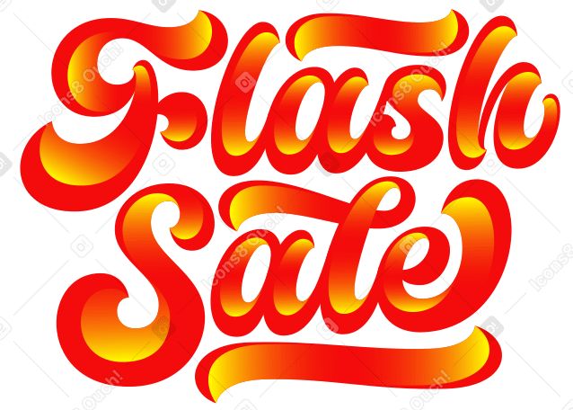 lettering flash sale with gradient shadow text PNG, SVG