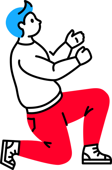 man on his knees holding something in his hands PNG, SVG