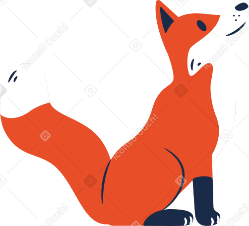 fox sitting PNG, SVG