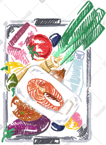 Grocery basket PNG, SVG