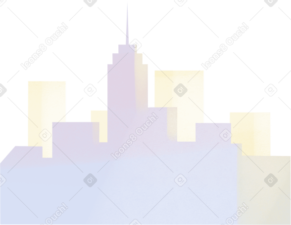 sunny city silhouette Illustration in PNG, SVG
