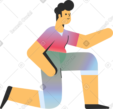 Knelt down man PNG, SVG