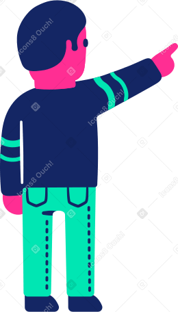 man back pointing up PNG, SVG