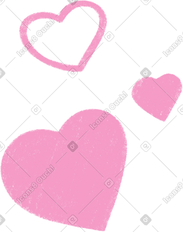 Pink hearts PNG, SVG