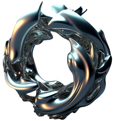 D abstract shiny metal form в PNG, SVG
