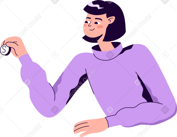 girl with a coin PNG, SVG