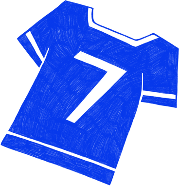 blue sports t-shirt with the number PNG, SVG