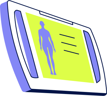 tablet with human body PNG, SVG