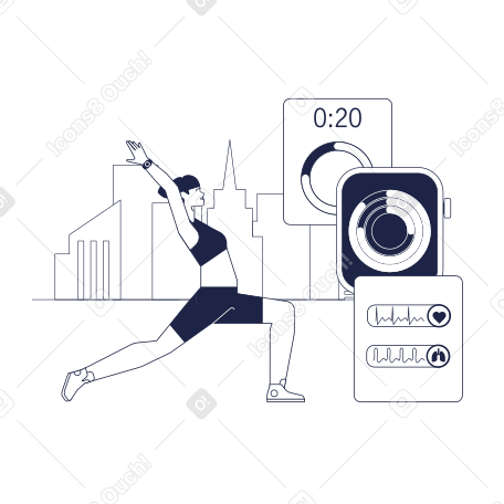 Smart Yoga Illustration in PNG, SVG