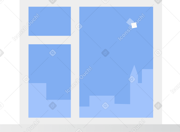 window with city on the background PNG, SVG