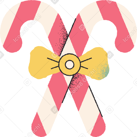 candy cane bow Illustration in PNG, SVG