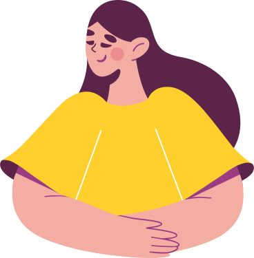 woman in yellow t-shirt folded her hands PNG, SVG