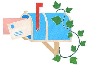 Sending a message to the blue mailbox PNG, SVG