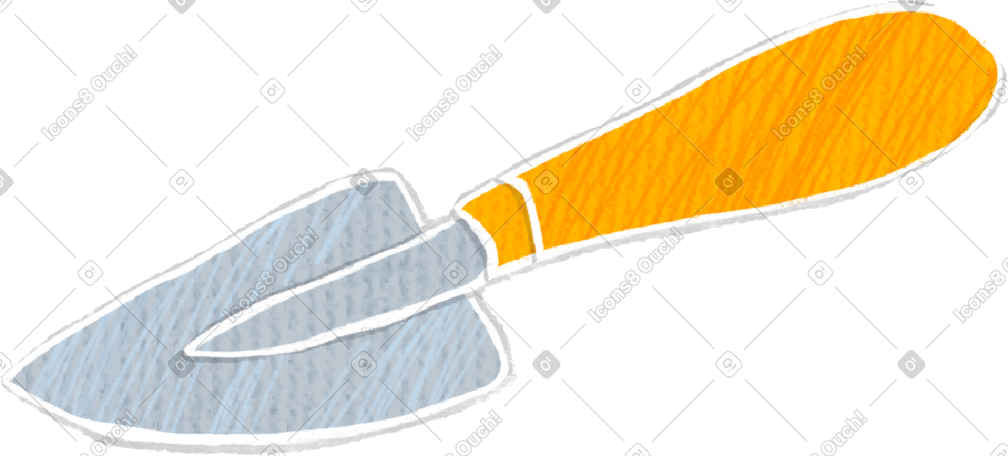 garden small shovel with yellow handle PNG, SVG