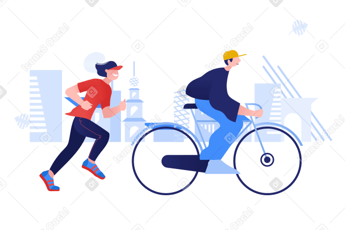 Bicycle day and national running day Illustration in PNG, SVG