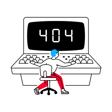 画面に 404 エラー メッセージが表示される男性 PNG、SVG