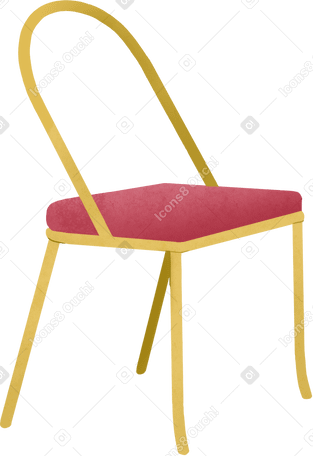 chair with red seat Illustration in PNG, SVG