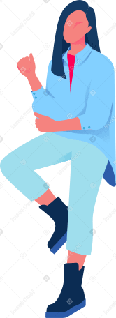 sitting woman with raised hand PNG, SVG
