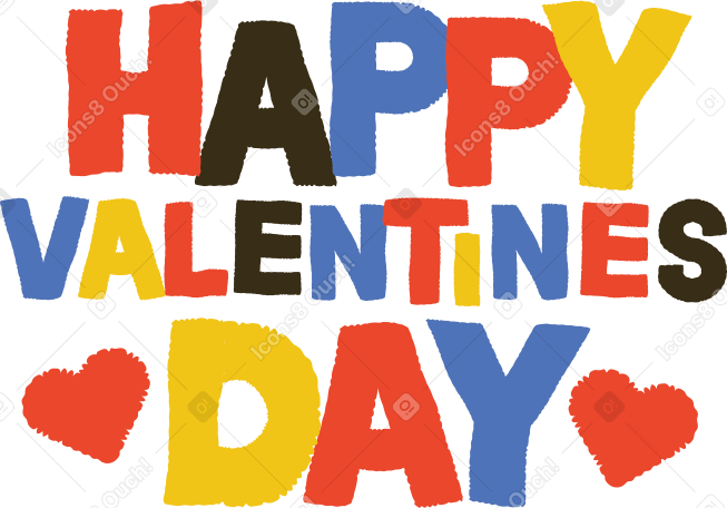 lettering happy valentines day PNG, SVG