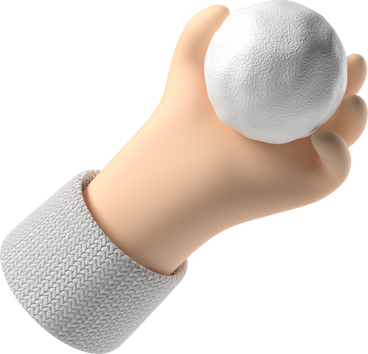 Pale skin hand holding a snowball PNG, SVG
