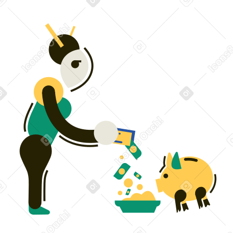Saving money Illustration in PNG, SVG