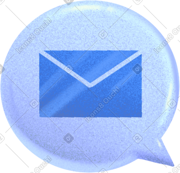 Bubble with a blue postal letter PNG, SVG