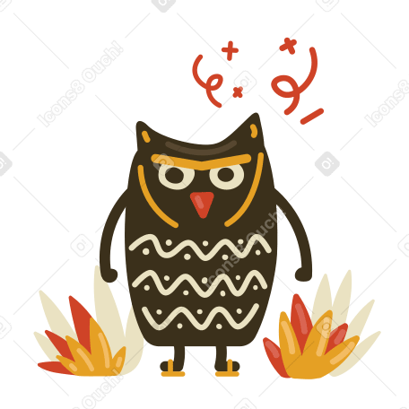 Angry owl PNG, SVG