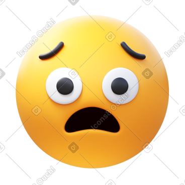 Anguished face PNG, SVG