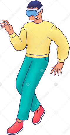 man with vr glasses PNG, SVG