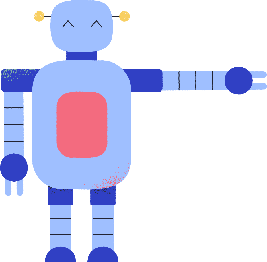 robot with outstretched hand Illustration in PNG, SVG