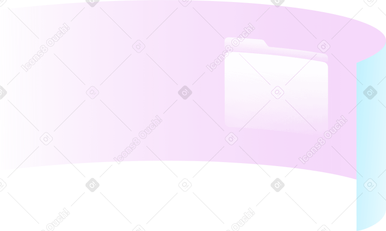 폴더 아이콘이 있는 분홍색 곡선 가상 창 PNG, SVG